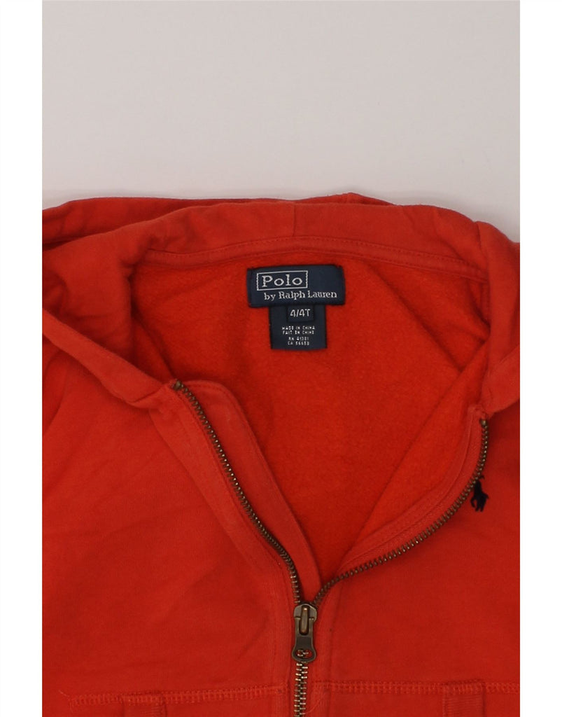 POLO RALPH LAUREN Boys Zip Hoodie Sweater 3-4 Years Orange Cotton | Vintage Polo Ralph Lauren | Thrift | Second-Hand Polo Ralph Lauren | Used Clothing | Messina Hembry 