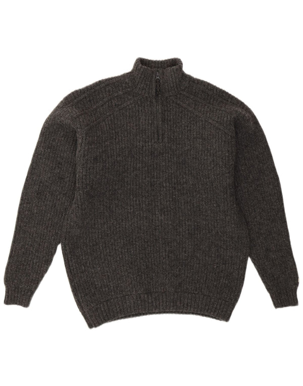Columbia Mens Zip Neck Jumper Sweater Medium Grey Wool