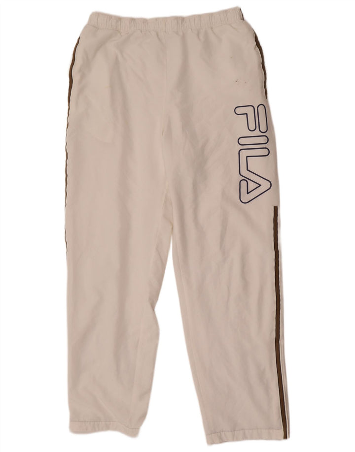 Fila Mens Graphic Tracksuit Trousers Large White Striped Polyester