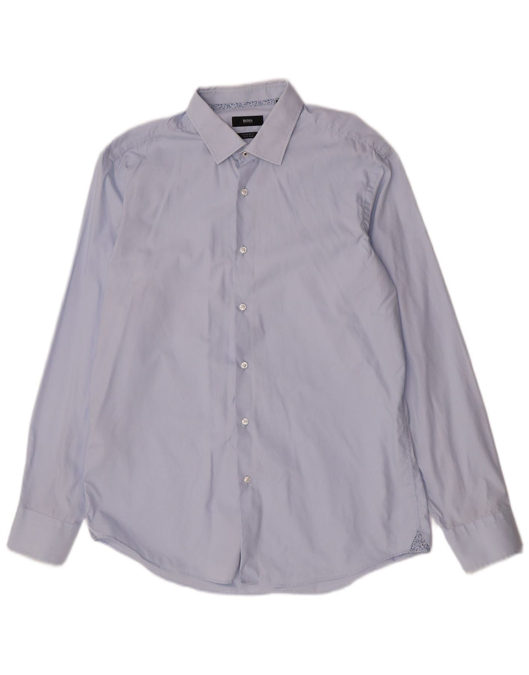 Hugo Boss Mens Regular Fit Shirt Size 42 16 1/2 Large Blue Cotton