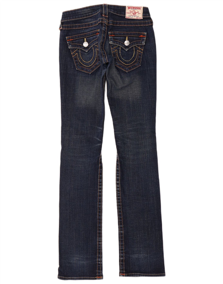 True Religion Womens Slim Bootcut Jeans W24 L33 Blue Cotton