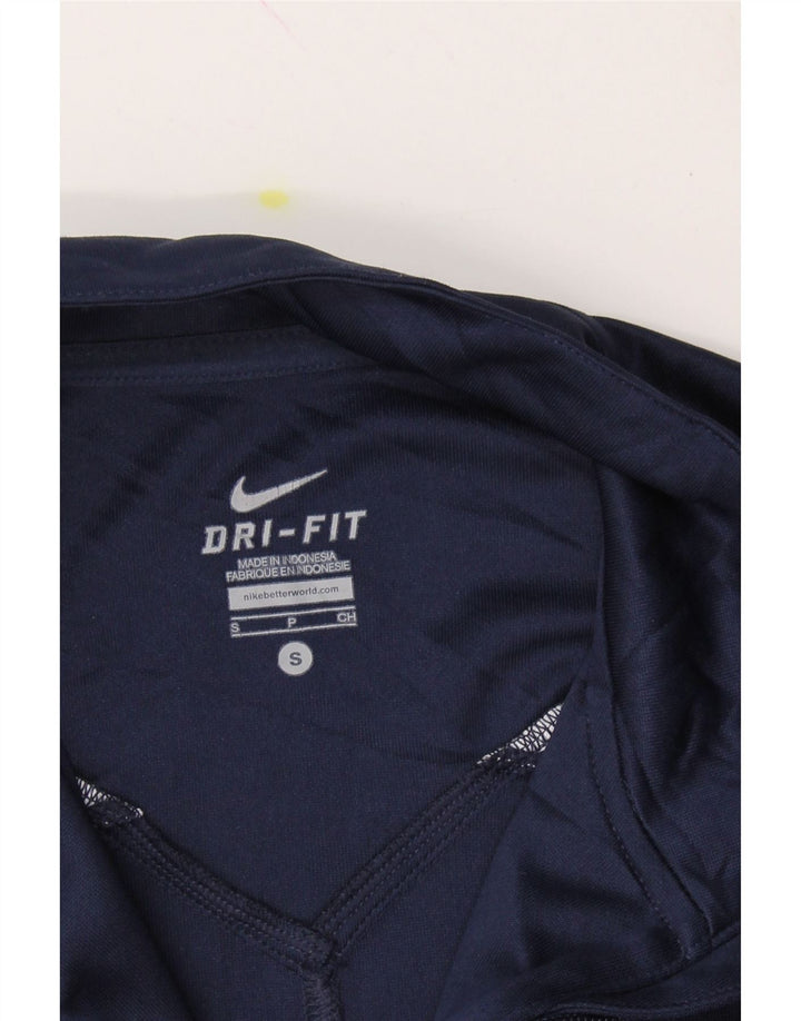 NIKE Mens Liberty Flames Tracksuit Top Jacket Small Navy Blue Polyester Vintage Nike and Second-Hand Nike from Messina Hembry 