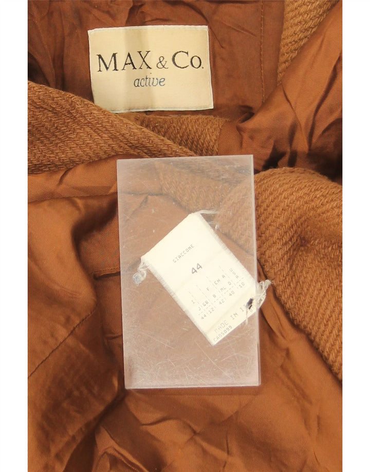 MAX & CO. Womens Overcoat UK 12 Medium  Brown Wool