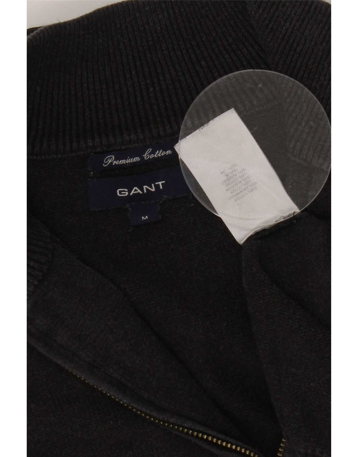 Gant Mens Zip Neck Jumper Sweater Medium Grey Cotton