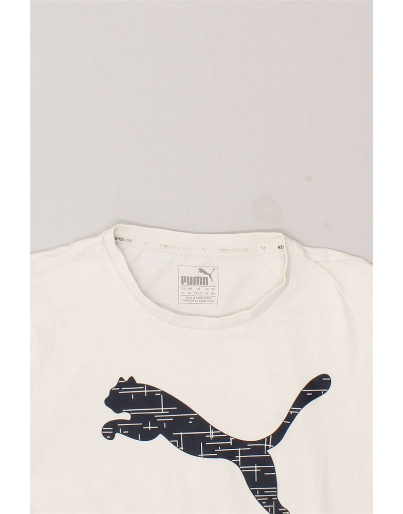 PUMA Boys Graphic T-Shirt Top 13-14 Years White Cotton | Vintage Puma | Thrift | Second-Hand Puma | Used Clothing | Messina Hembry 