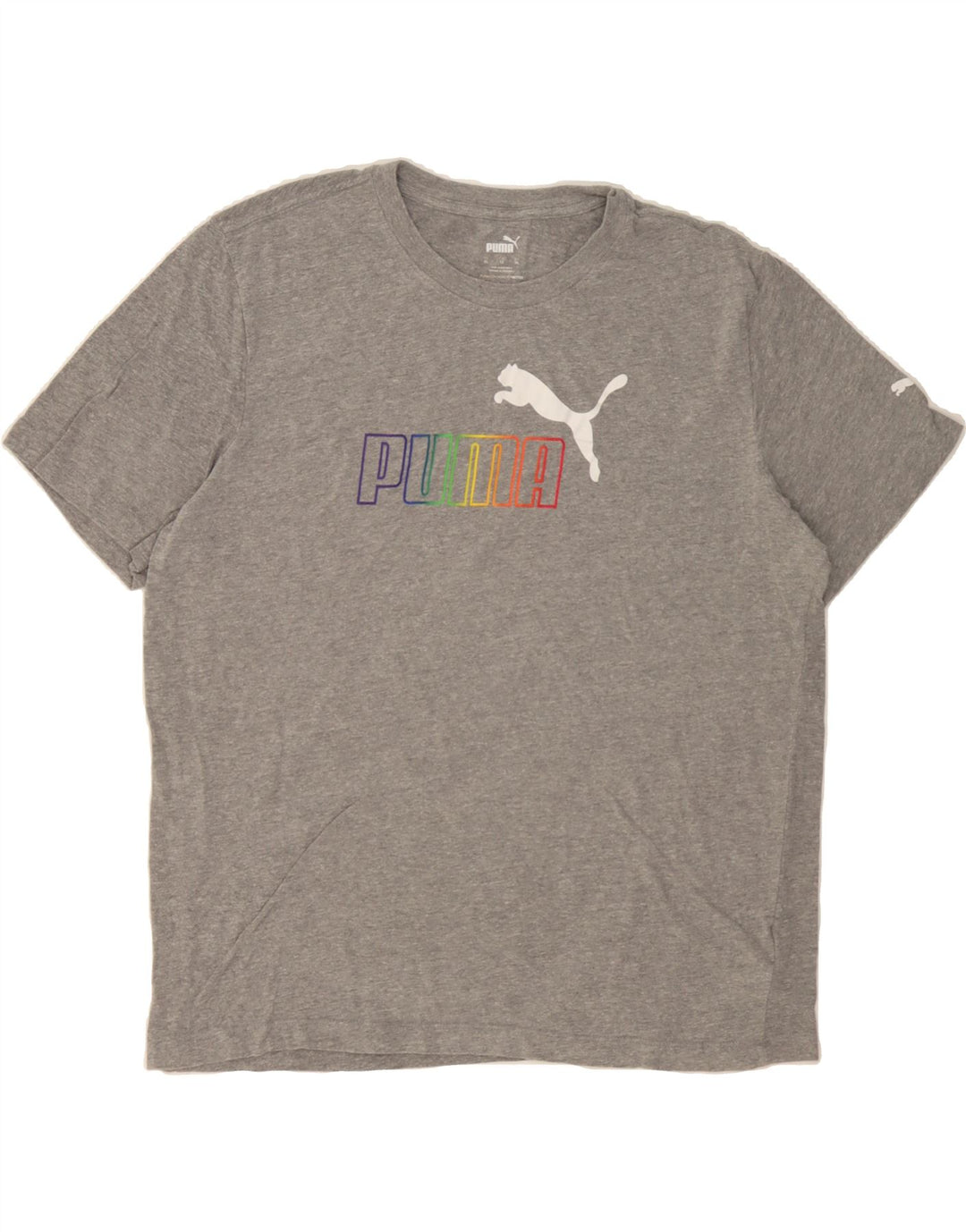 PUMA Mens Graphic T-Shirt Top XL Grey Cotton Vintage Puma and Second-Hand Puma from Messina Hembry 