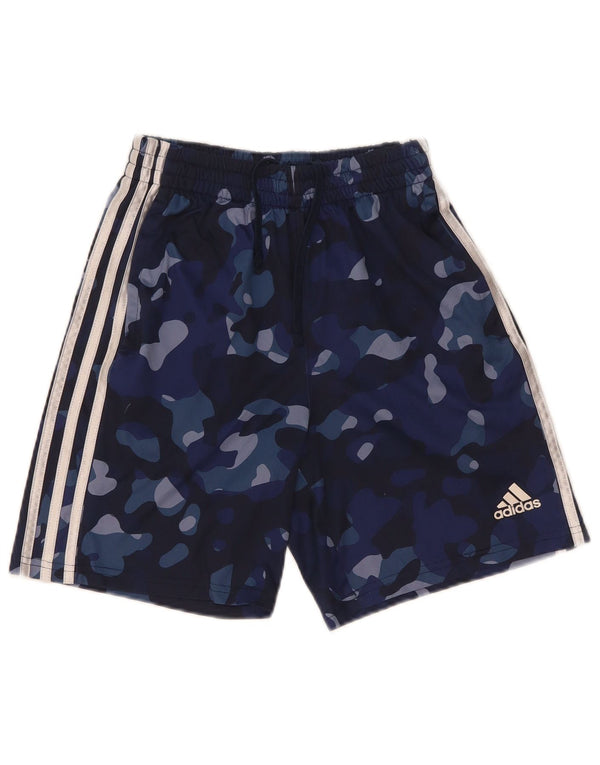 Adidas Boys Sport Shorts 10-11 Years Medium Navy Blue Camouflage