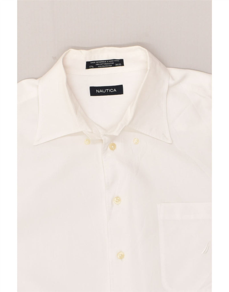 NAUTICA Mens Shirt Size 17 1/2 34-35 XL White Cotton | Vintage Nautica | Thrift | Second-Hand Nautica | Used Clothing | Messina Hembry 