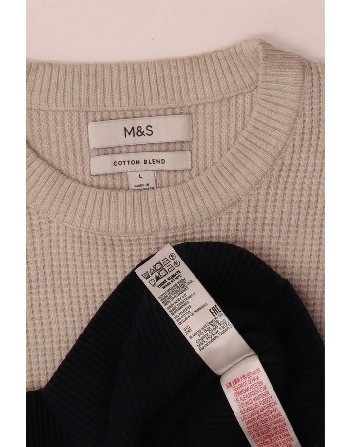 Marks & Spencer Mens Crew Neck Jumper Sweater Large Multicoloured