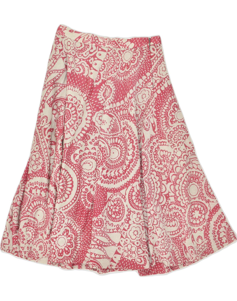 VINTAGE Womens Graphic A-Line Skirt W30 Medium Red Paisley Polyester | Vintage Vintage | Thrift | Second-Hand Vintage | Used Clothing | Messina Hembry 