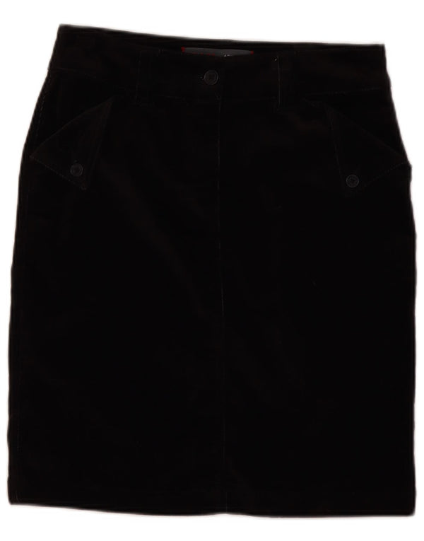 Slam Womens Corduroy Straight Skirt IT 42 Medium W32  Black Cotton