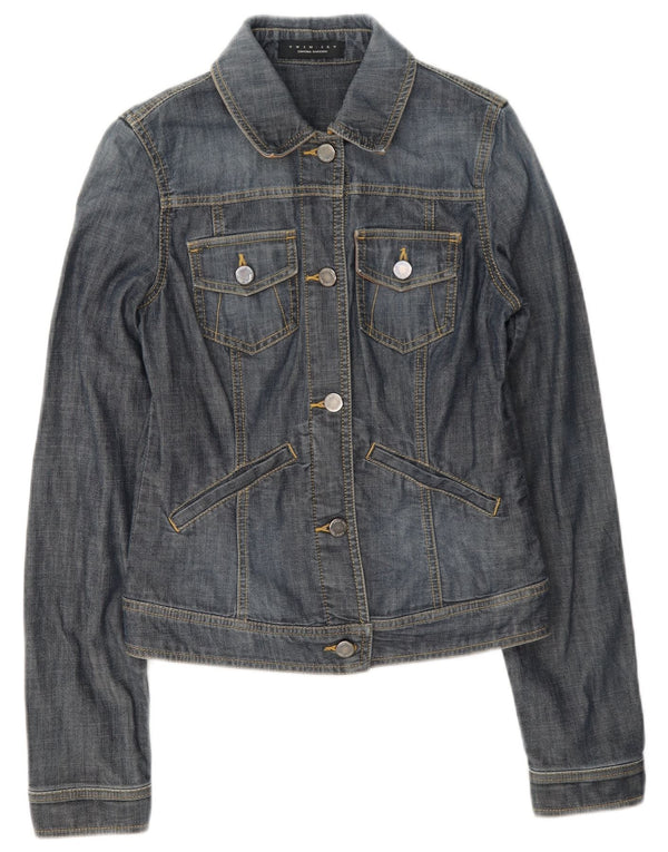 Simona Barbieri Womens Twin-Set Denim Jacket UK 10 Small Blue Cotton
