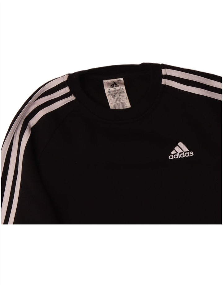 ADIDAS Womens Oversized Sweatshirt Jumper UK 0/2 XS Black Cotton