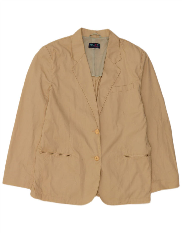 Balloon Womens 2 Button Blazer Jacket UK 18 XL Beige Cotton
