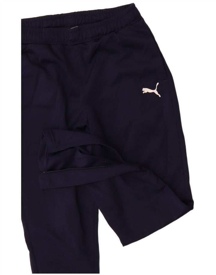 Puma Boys Tracksuit Trousers 9-10 Years Small Navy Blue Polyester
