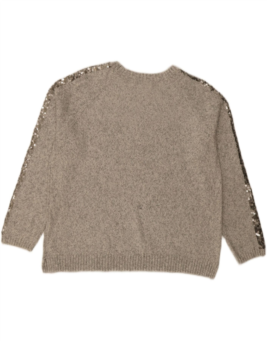 Marks & Spencer Womens Crew Neck Jumper Sweater UK 16 Large Grey Flecked