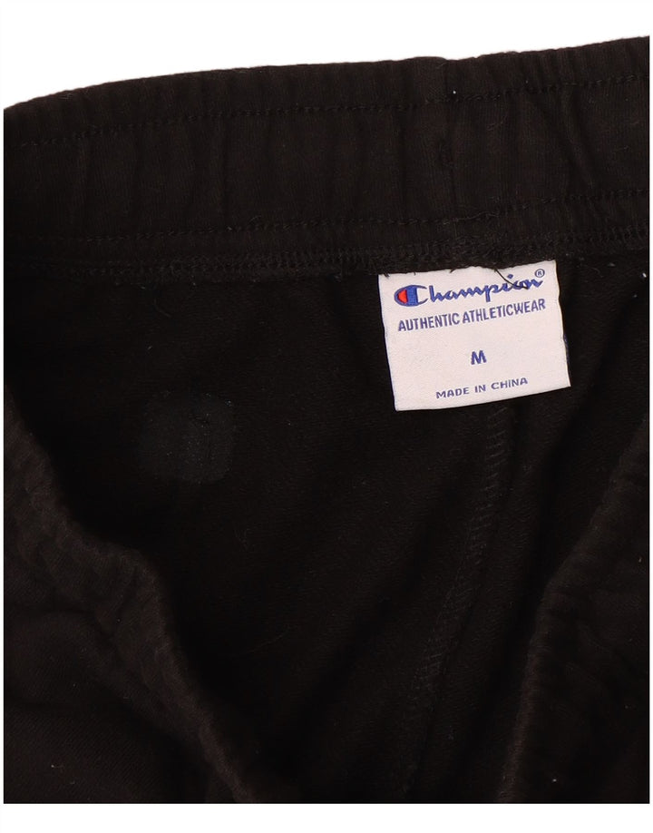 CHAMPION Womens Sport Shorts UK 14 Medium  Black Cotton