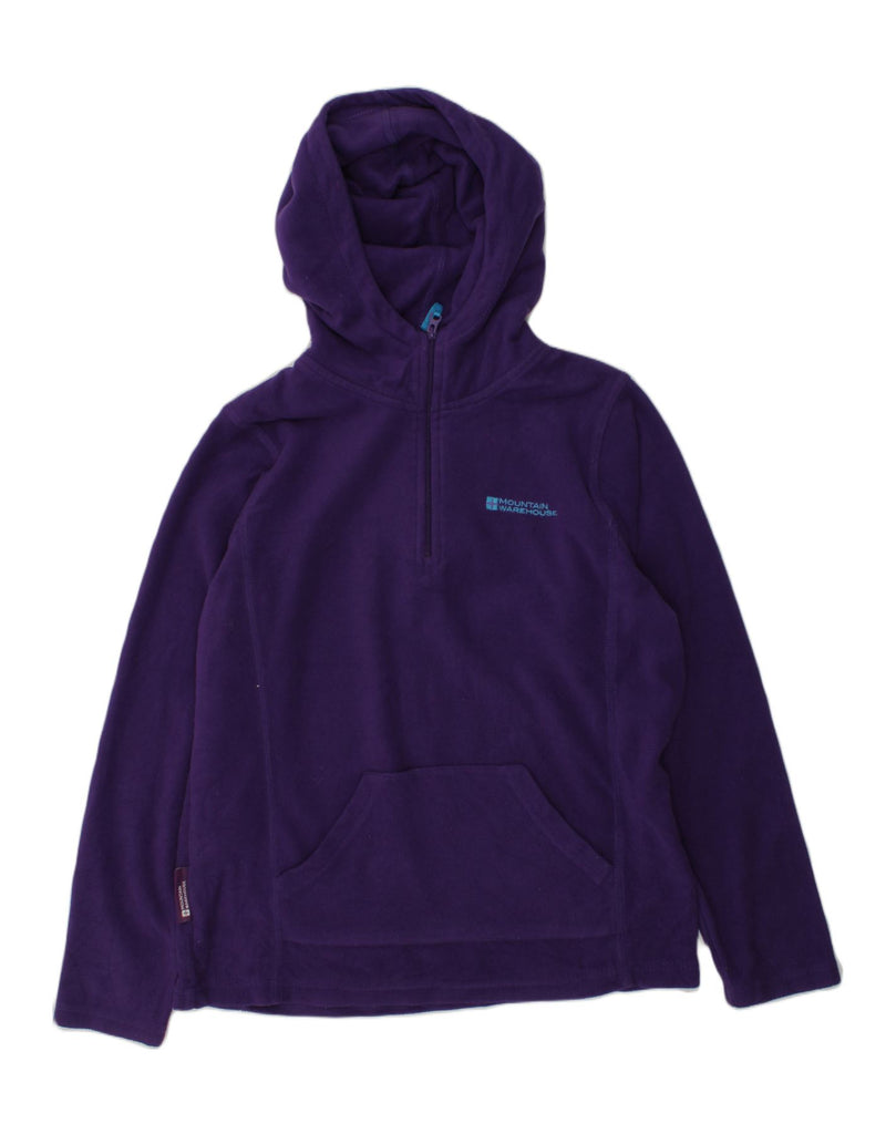 MOUNTAIN WAREHOUSE Girls Hooded Zip Neck Fleece Jumper 11-12 Years Purple | Vintage Mountain Warehouse | Thrift | Second-Hand Mountain Warehouse | Used Clothing | Messina Hembry 