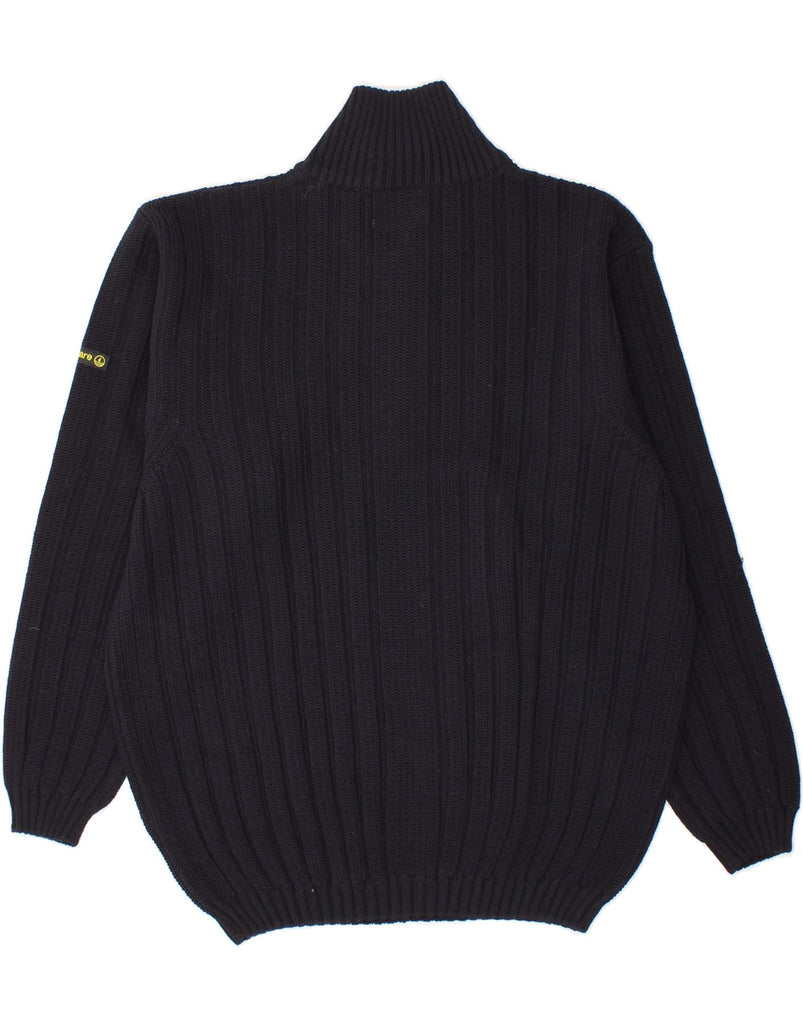 NAVIGARE Mens Zip Neck Jumper Sweater Medium Navy Blue Wool Vintage Navigare and Second-Hand Navigare from Messina Hembry 