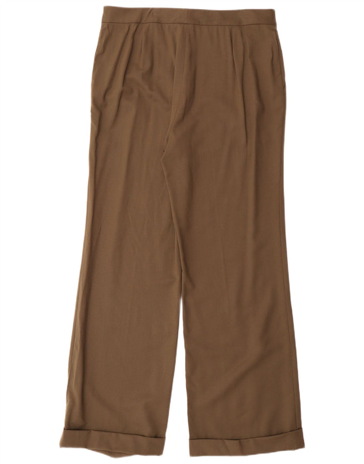 Ralph Lauren Womens Flare Suit Trousers US 10 Large W32 L32 Khaki Wool