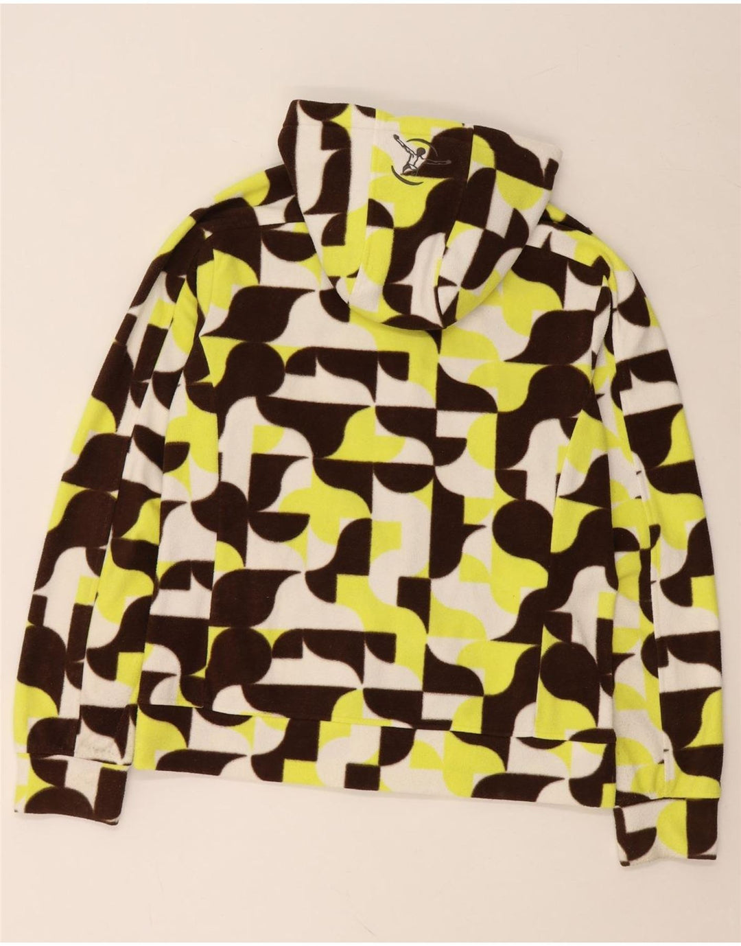 CHIEMSEE Womens Hooded Fleece Jacket UK 18 XL Multicoloured Geometric