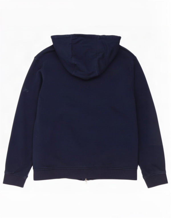 Lacoste Mens Zip Hoodie Sweater Size 4 Medium Navy Blue Cotton
