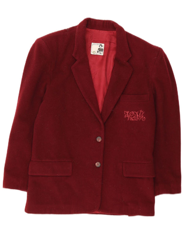 Duca Visconti Di Modrone Womens Blazer Jacket UK 14 Medium Burgundy