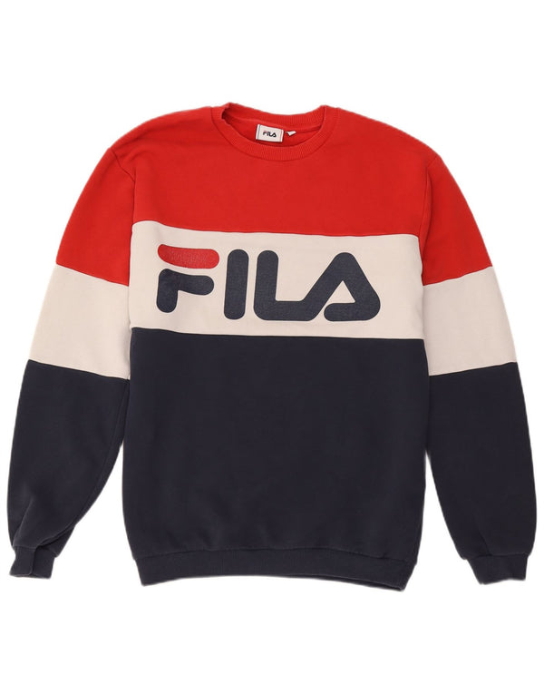 Fila Mens Graphic Sweatshirt Jumper Medium Multicoloured Colourblock Cotton