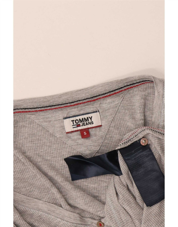 Tommy Hilfiger Womens Top Long Sleeve UK 8 Small Grey Viscose