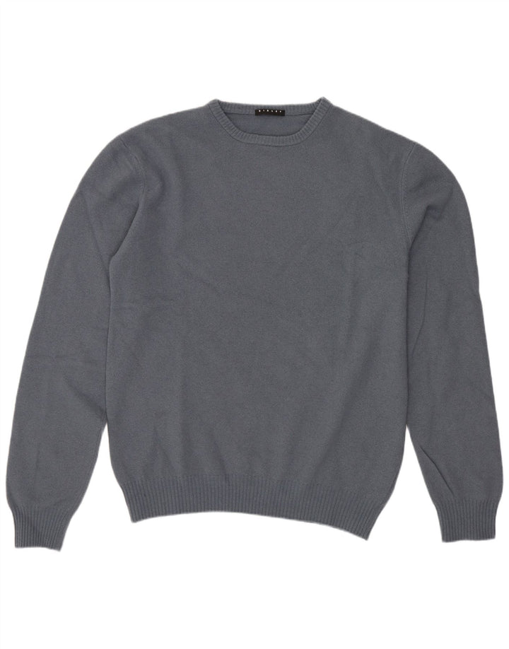 Sisley Womens Crew Neck Jumper Sweater UK 16 Large Grey Wool