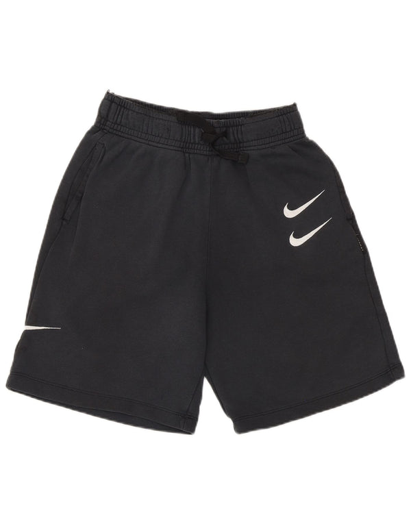 Nike Boys Swoosh Graphic Sport Shorts 12-13 Years Large Navy Blue Cotton