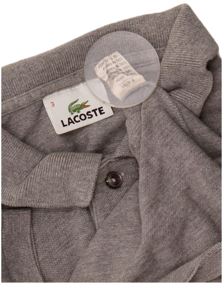Lacoste Mens Polo Shirt Size 3 Small Grey Cotton