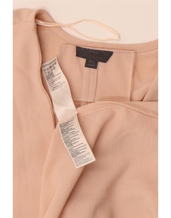 Topshop Womens Batwing Wrap Dress UK 6 XS Beige Polyester
