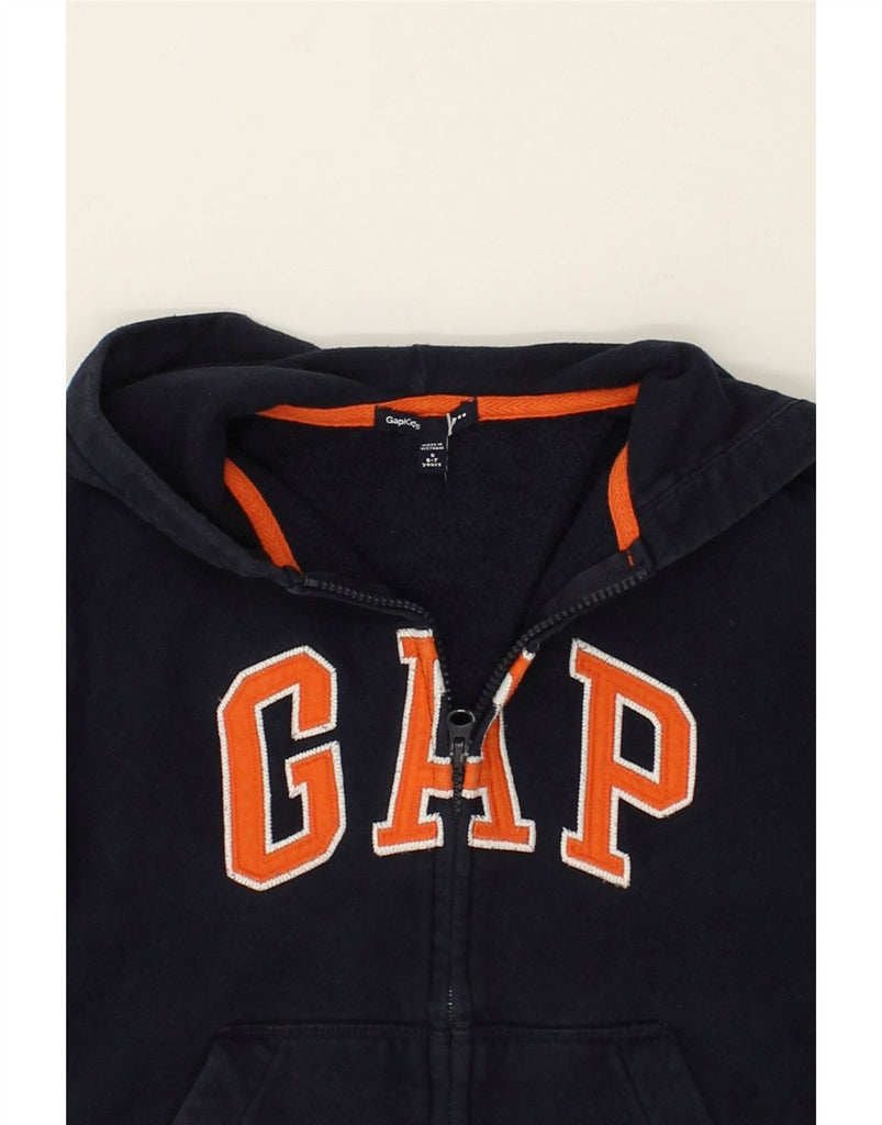 GAP Boys Graphic Zip Hoodie Sweater 6-7 Years Small  Navy Blue Cotton | Vintage Gap | Thrift | Second-Hand Gap | Used Clothing | Messina Hembry 