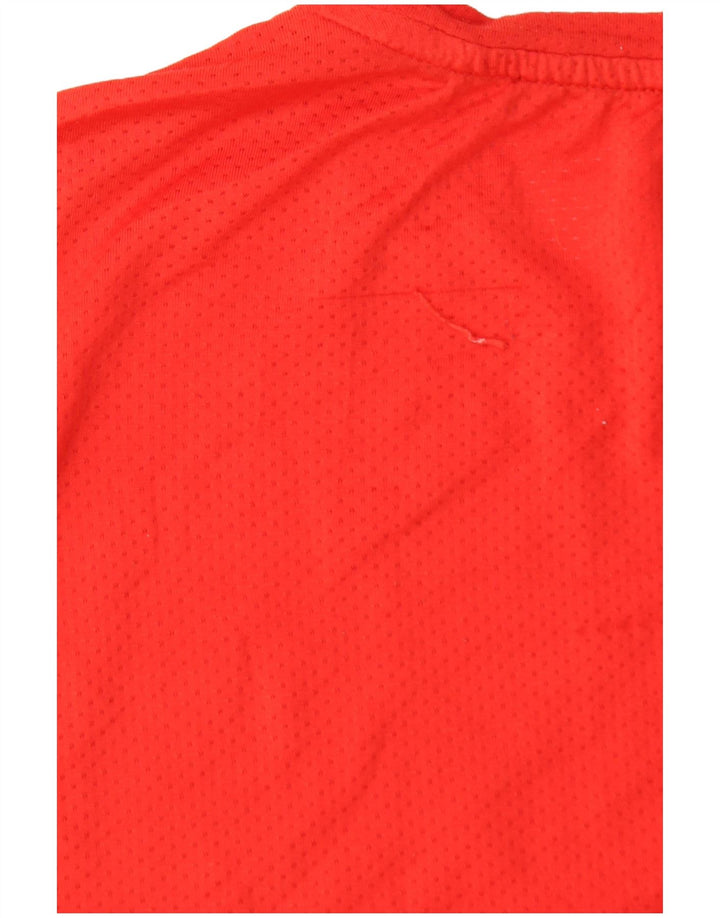RUSSELL ATHLETIC Mens Dri-Power Vest Top Small Red Colourblock Polyester