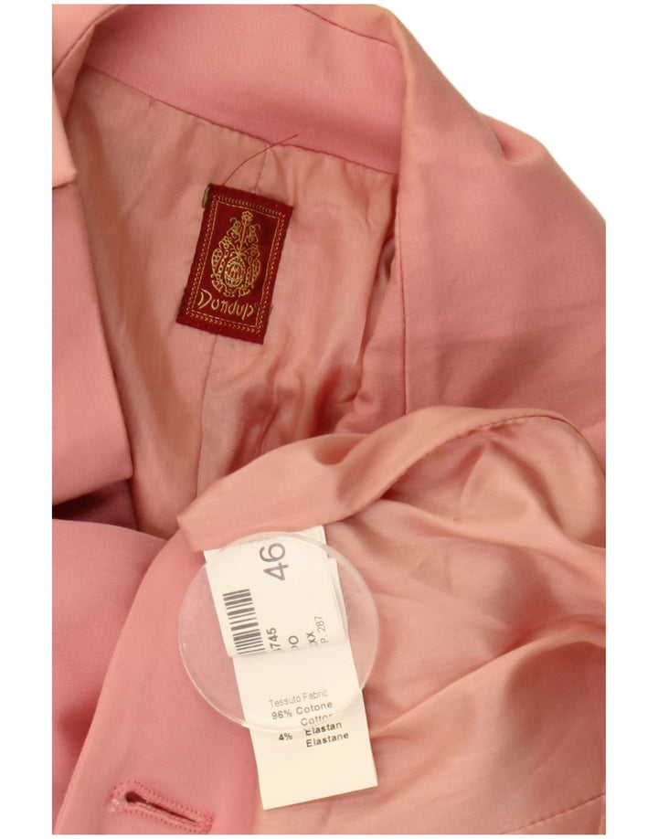 Dondup Womens Double Breasted Blazer Jacket IT 46 Large Pink Cotton
