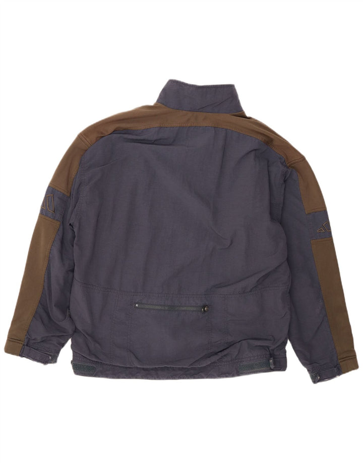 Adidas Mens Bomber Jacket UK 40/42 Medium Navy Blue Colourblock Polyester