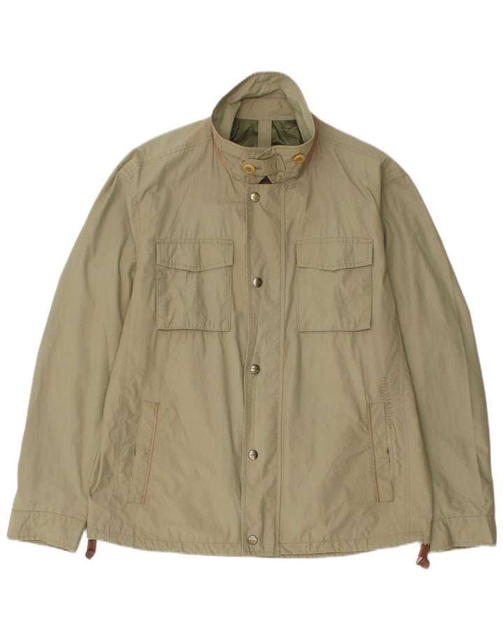 Massimo Dutti Mens Utility Jacket UK 42 XL Khaki Nylon