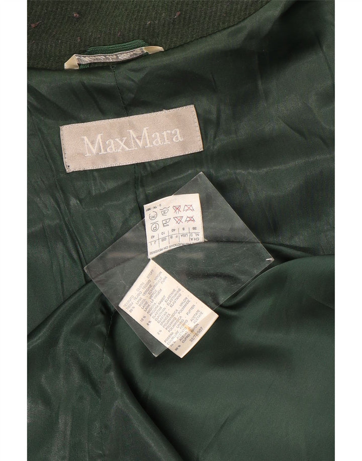 Max Mara Womens Oversized Overcoat UK 10 Small Green Wool