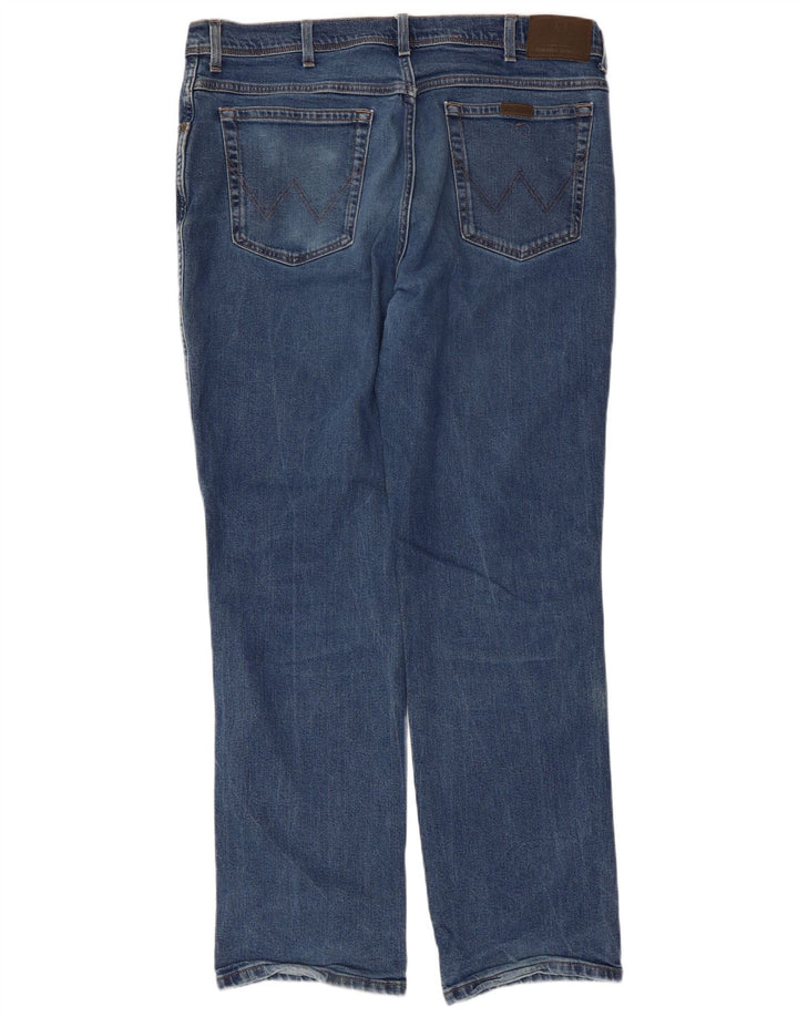 WRANGLER Mens Regular Fit Straight Jeans W40 L34 Blue Cotton