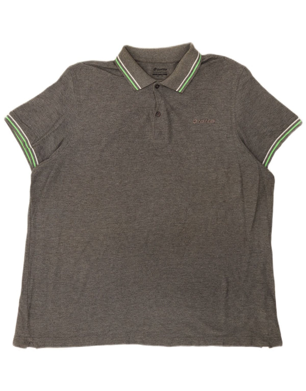 Lotto Mens Polo Shirt 2XL Grey Cotton
