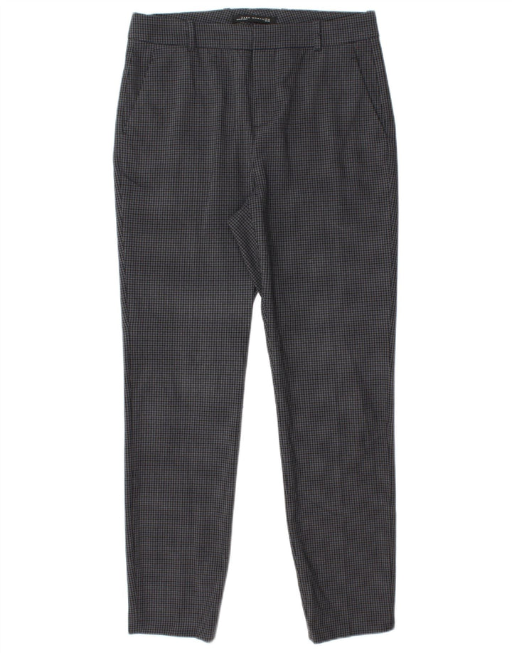 Zara Womens Slim Suit Trousers EU 40 Medium W30 L28 Grey Houndstooth