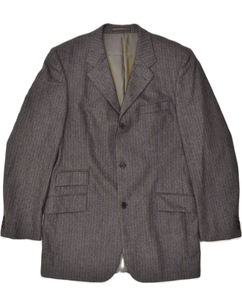 HUGO BOSS Mens Astor 3 Button Blazer Jacket UK 42 XL Grey Pinstripe Wool | Vintage Hugo Boss | Thrift | Second-Hand Hugo Boss | Used Clothing | Messina Hembry 