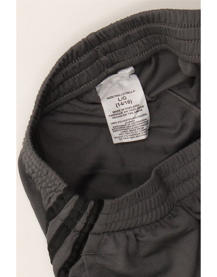 Adidas Boys Sport Shorts 14-15 Years Large Grey Polyester