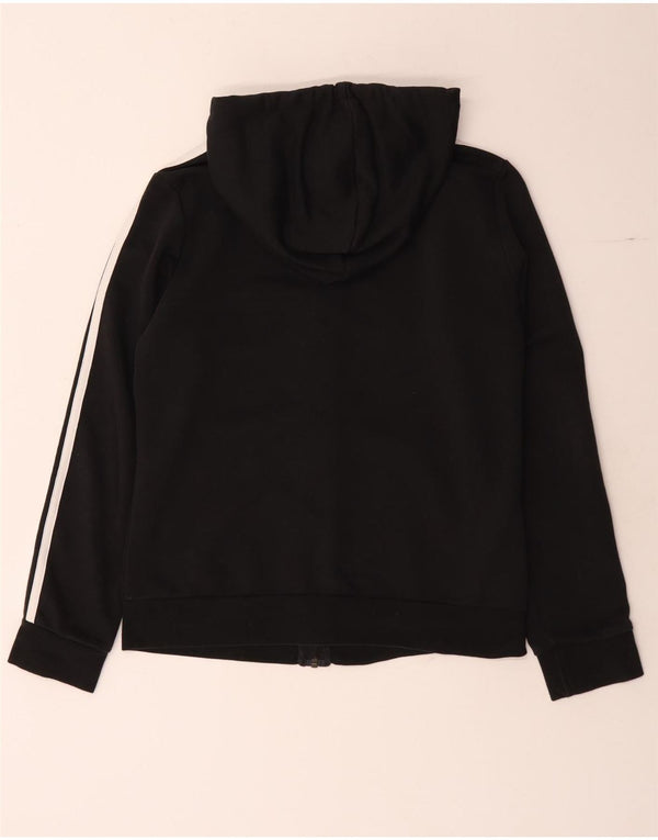 Adidas Womens Zip Hoodie Sweater UK 12/14 Medium Black Cotton