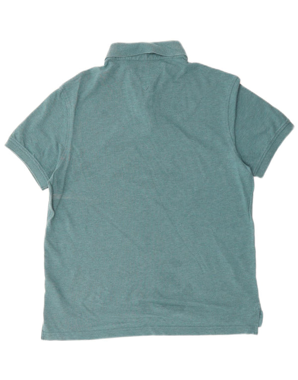 Tommy Hilfiger Mens Polo Shirt Medium Blue Cotton