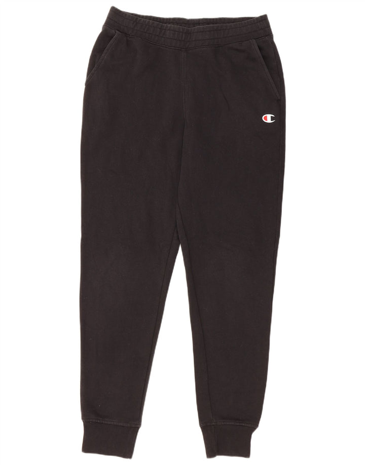 Champion Womens Tracksuit Trousers Joggers UK 14 Medium Black Cotton