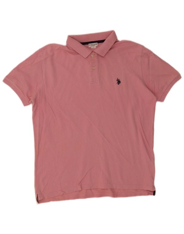 U.S. Polo Assn. Mens Polo Shirt Large Pink Cotton
