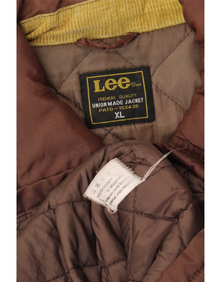 Lee Mens Padded Jacket UK 42 XL Brown Nylon