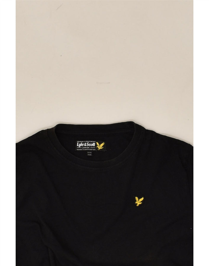 LYLE & SCOTT Boys T-Shirt Top 12-13 Years Black Cotton | Vintage Lyle & Scott | Thrift | Second-Hand Lyle & Scott | Used Clothing | Messina Hembry 